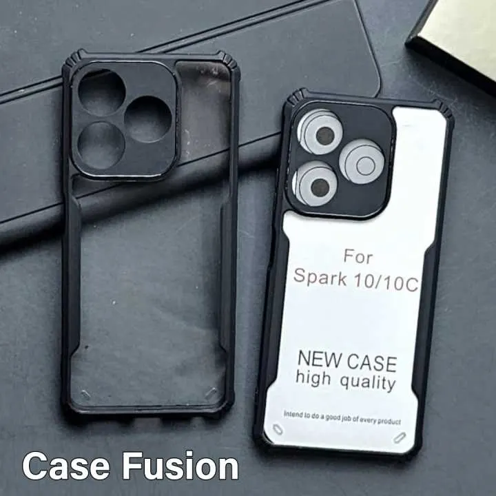 Xundd Back Cover for Tecno Spark 10C Transparent Hybrid Hard PC Back Bumper