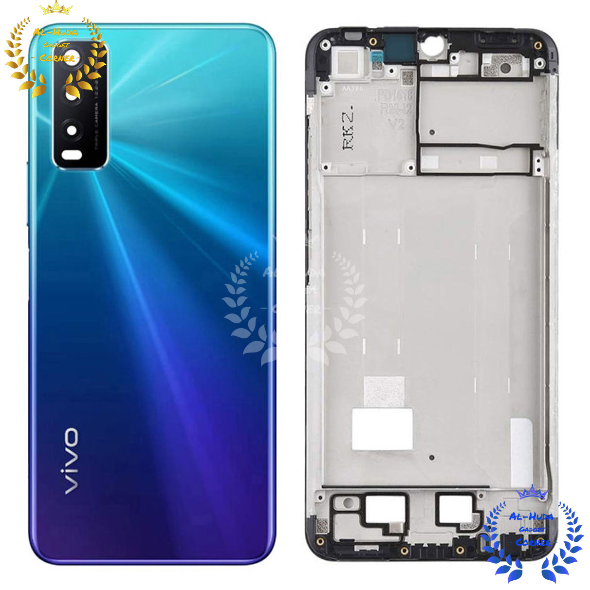 Replacement Backshell Glass Panel and Middle Frame for Vivo Y20 Full Body Housing With Camera Lens Full Body Casing Price in Bangladesh - Mobile.com.bd