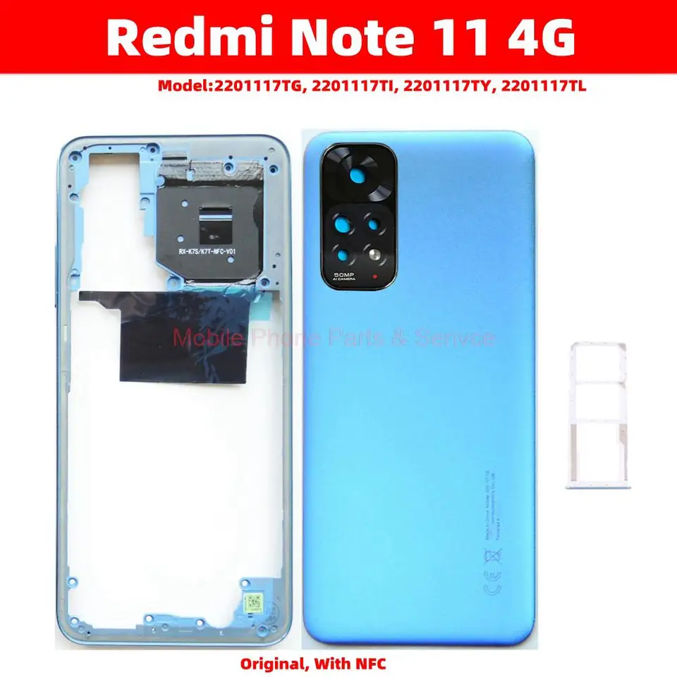 Housing For Xiaomi Redmi Note 11 4G BackShell Housing Battery Cover Replacement parts Full Body Casing Price in Bangladesh - Mobile.com.bd