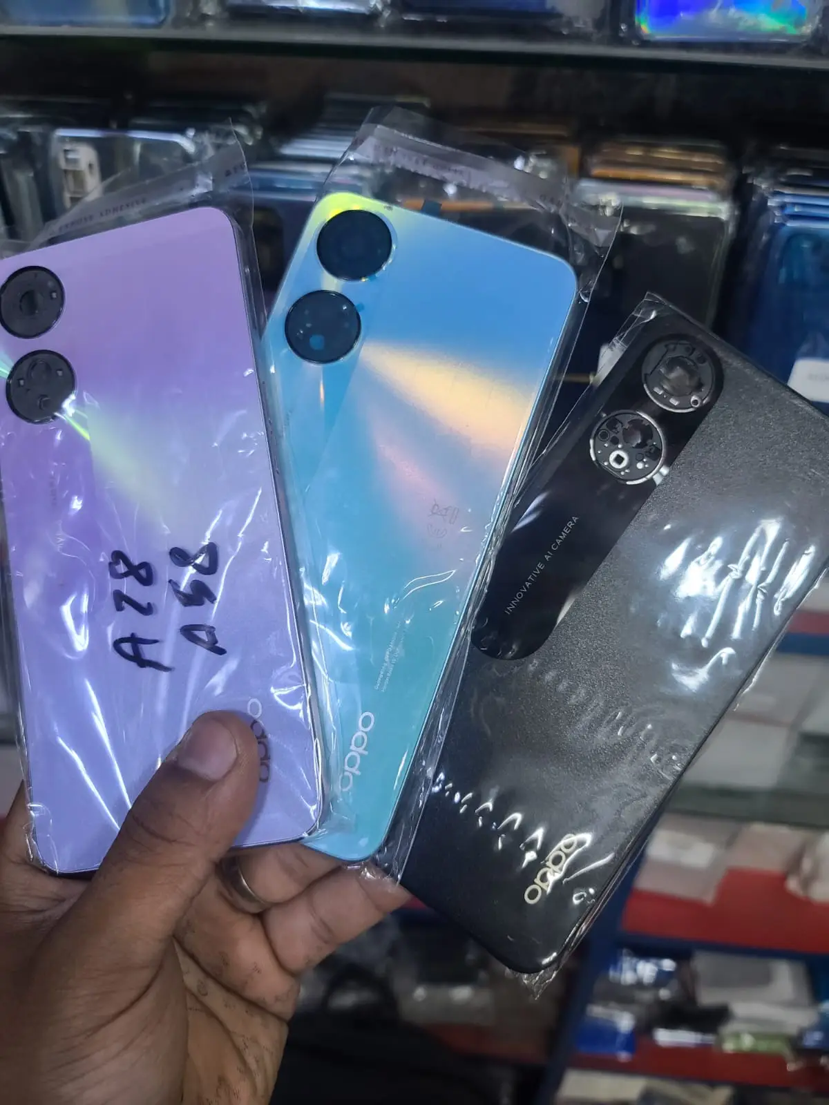 Oppo A78 Housing Backshell With Side Frame , Side Button and Camera Lens Complete Body Casing Replacement For Oppo A78 Full Body Casing Price in Bangladesh - Mobile.com.bd