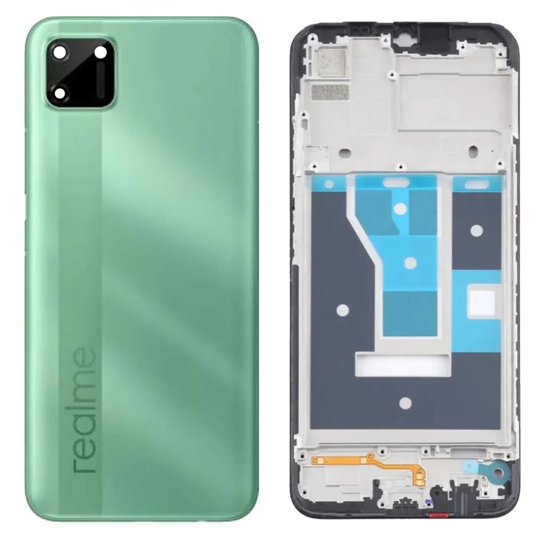 Realme C11 2021 Housing Middle Frame With Side Button and Camera Lens Complete Body Casing Replacement For Realme C11 2021 Full Body Casing Price in Bangladesh - Mobile.com.bd