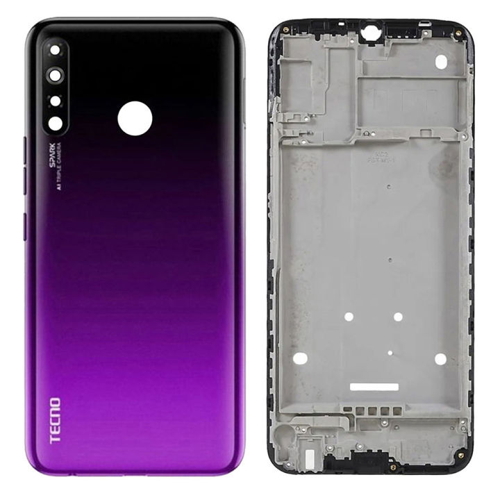 Tecno Spark 4 Housing Middle Frame With Side Button and Camera Lens Complete Body Casing Replacement For Tecno Spark 4 Full Body Casing Price in Bangladesh - Mobile.com.bd