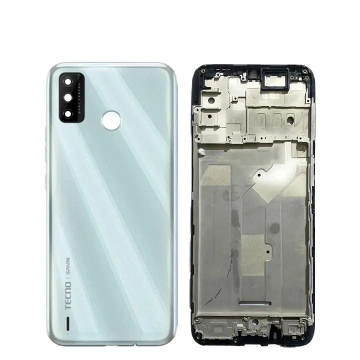 Tecno Spark 6 go Housing Middle Frame With Side Button and Camera Lens Complete Body Casing Replacement For Tecno Spark 6 go Full Body Casing Price in Bangladesh - Mobile.com.bd