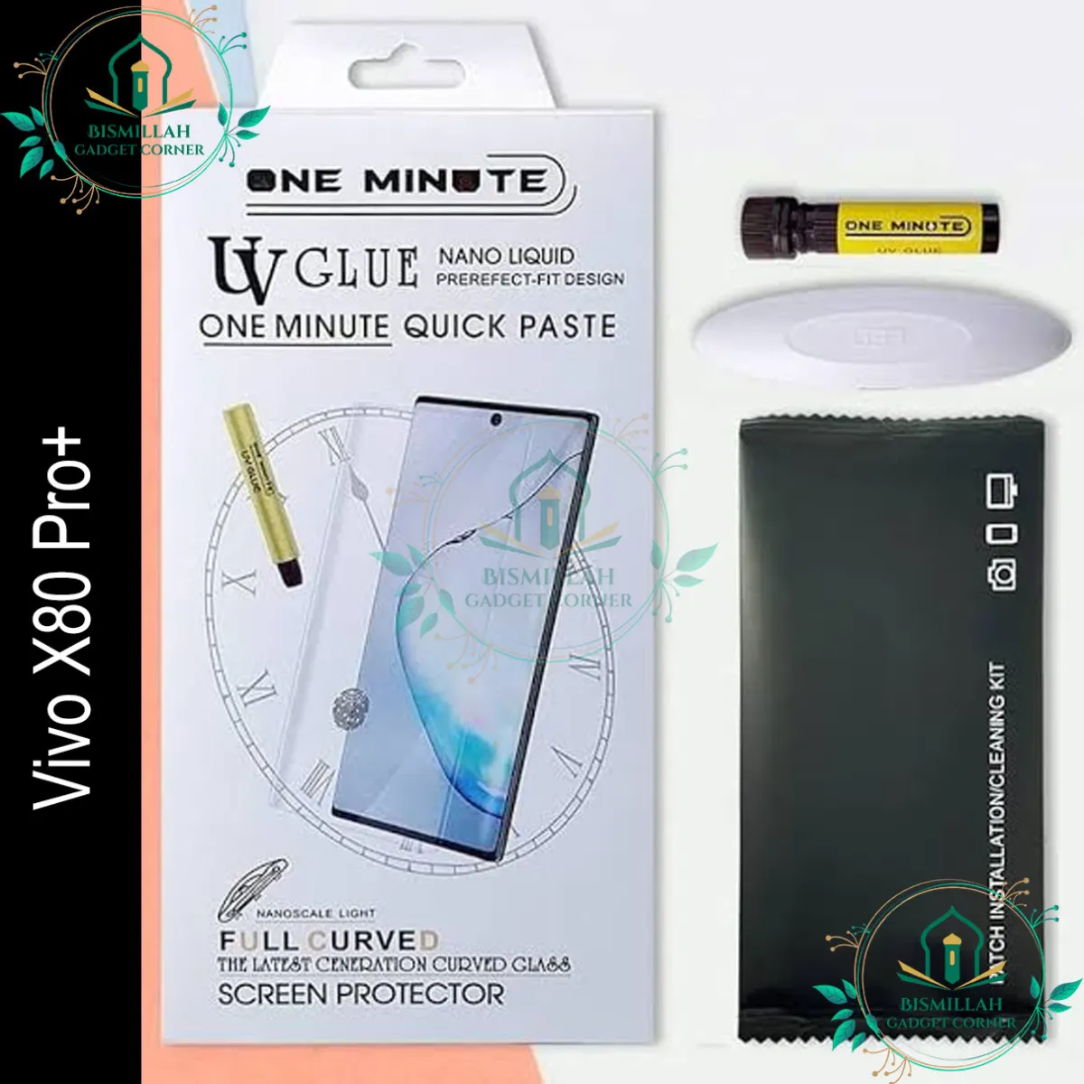 Premium UV Tempered Glass For Vivo X80 Pro Plus Screen Protector Curved with Liquid Glue and UV Light -Transparent Clear Screen Protectors Price in Bangladesh - Mobile.com.bd