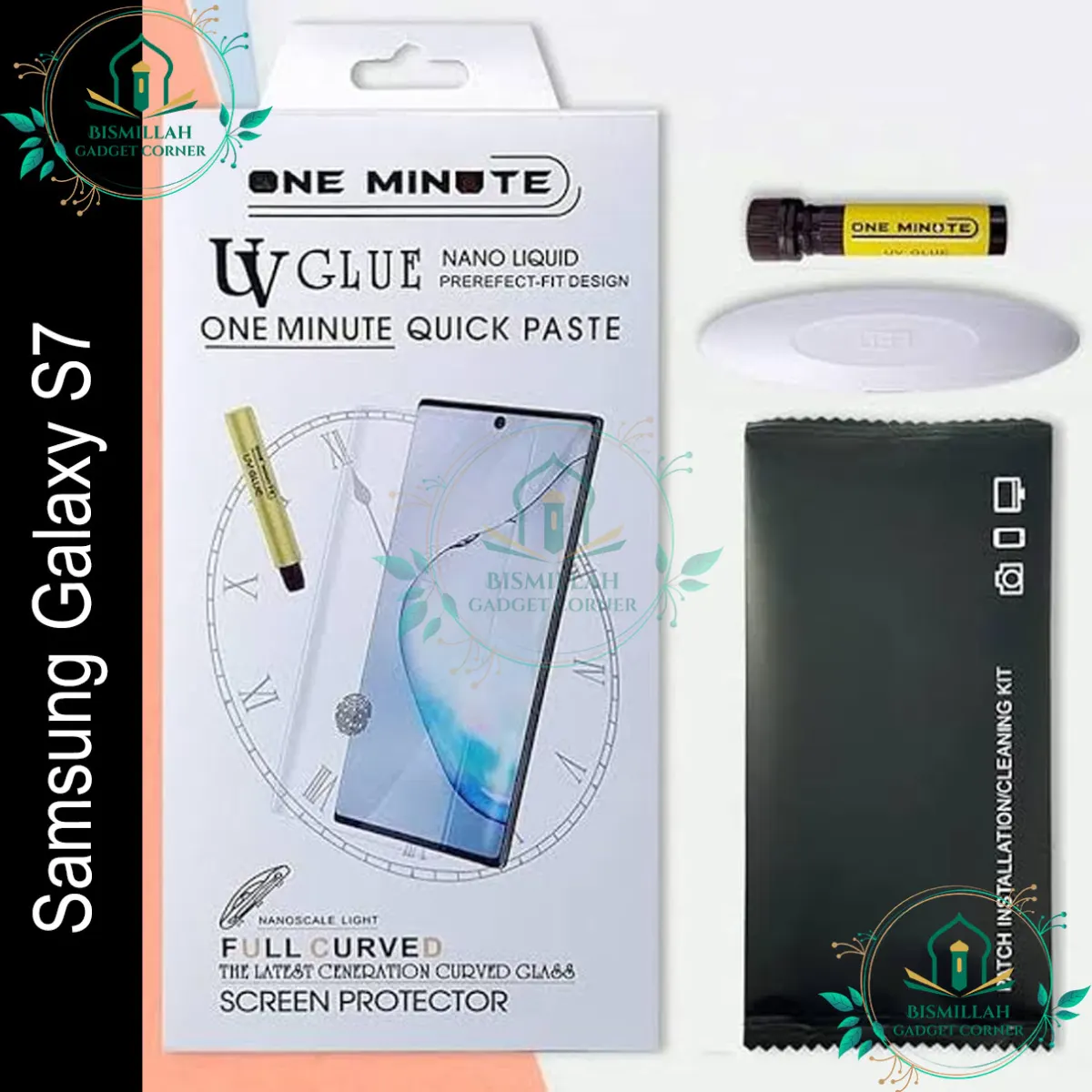 Original Premium UV Tempered Glass For Samsung Galaxy S7 Screen Protector Curved with Liquid Glue and UV Light -Transparent Clear Screen Protectors Price in Bangladesh - Mobile.com.bd