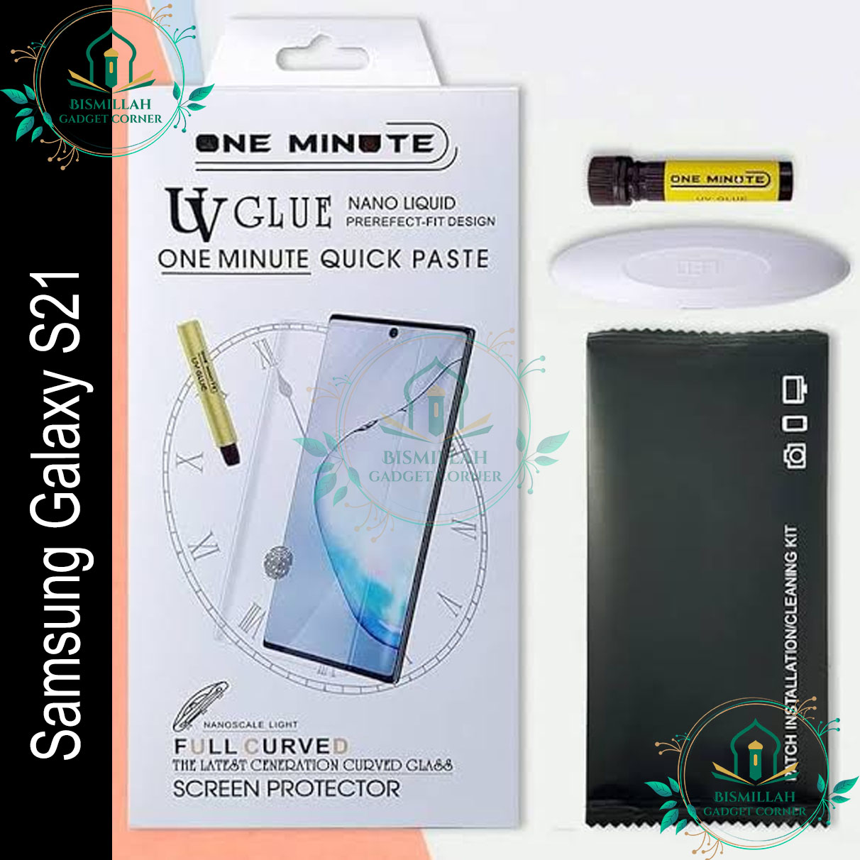 Premium UV Tempered Glass For Samsung Galaxy S21 Screen Protector Curved with Liquid Glue and UV Light -Transparent Clear Screen Protectors Price in Bangladesh - Mobile.com.bd