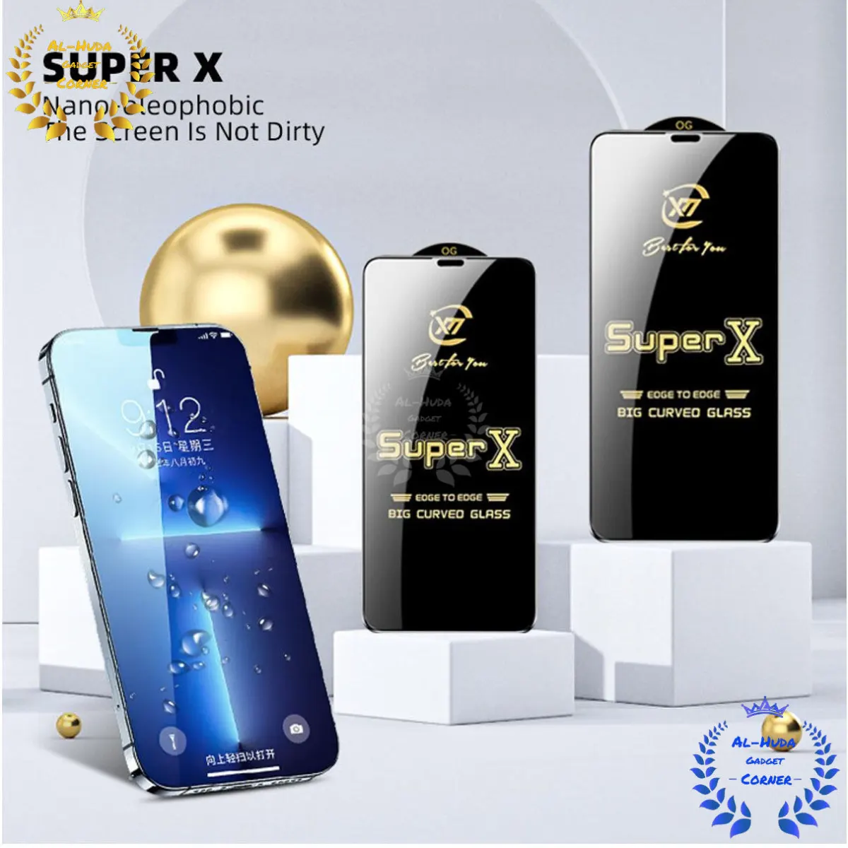 Super X / Rainbow / Privacy Tempered Glass Screen Protector Specially Designed For iPhone 13 Pro MAX / iPhone 14 PLUS Edge To Edge Coverage With Easy Installation Kit - Price in Bangladesh