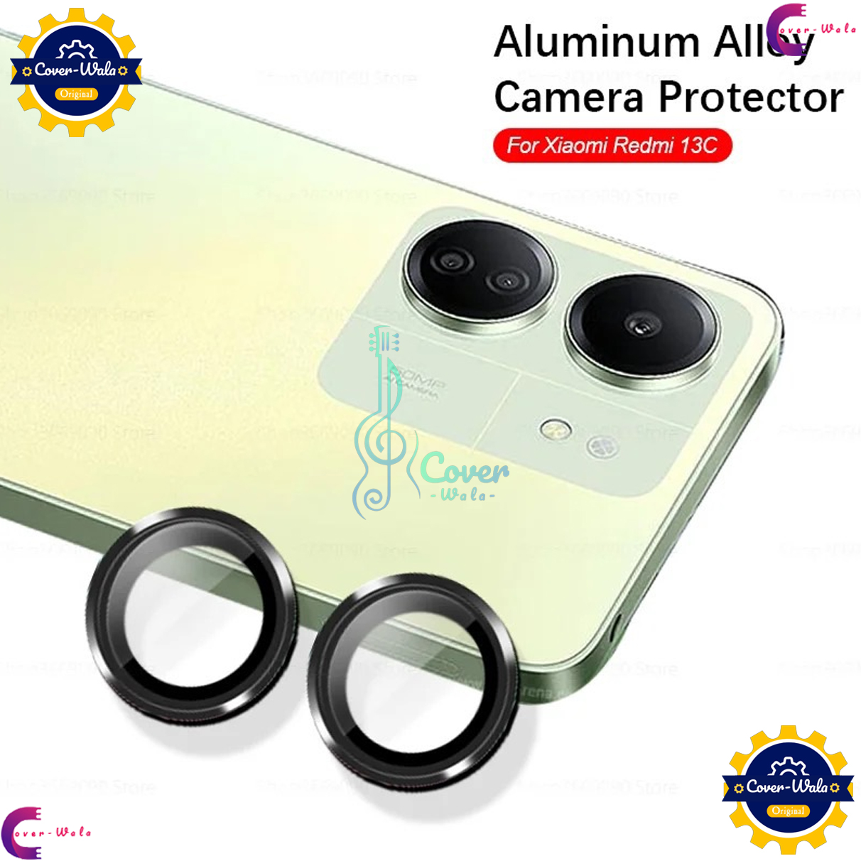 For  Redmi 13C 4G Camera Protector WSKEN Metal Ring Tempered Glass Camera Lens Protector by AL-Huda Gadget Corner Camera Lens Protectors Price in Bangladesh - Mobile.com.bd