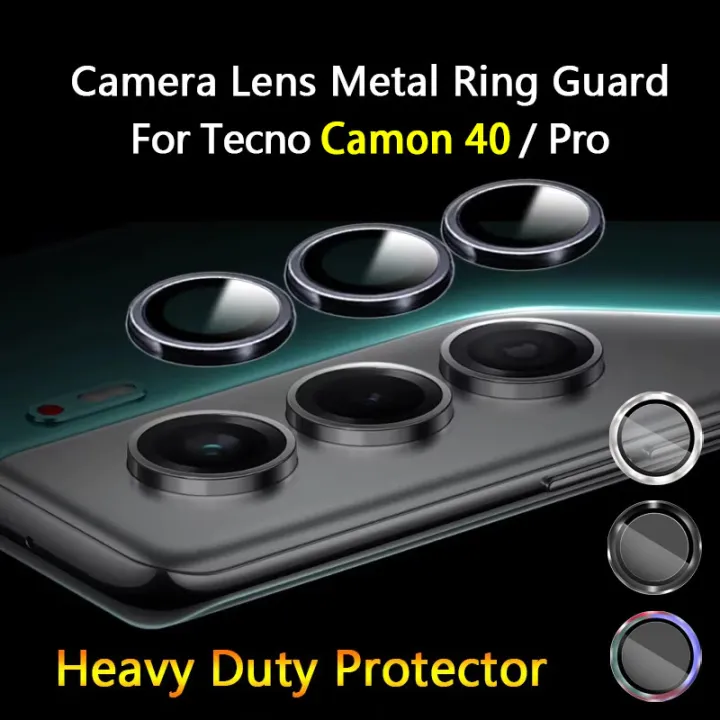 For Tecno Camon 40 Pro Camera Protector WSKEN Metal Ring Tempered Glass Camera Lens Protector - Price in Bangladesh