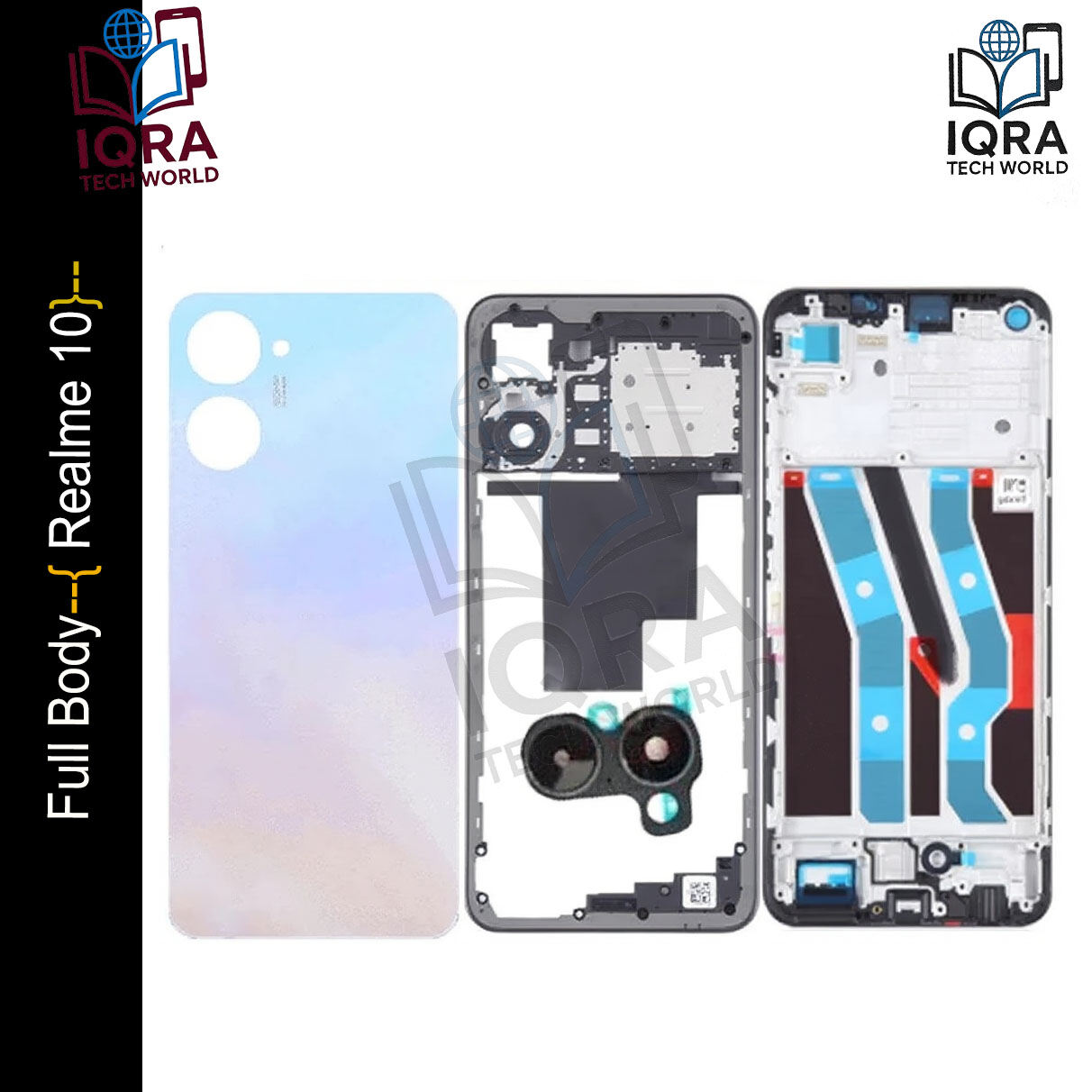Realme 10 Full Body Housing / Middle Frame Chassis with Back Panel(White) Replacement Parts Price in Bangladesh - Mobile.com.bd