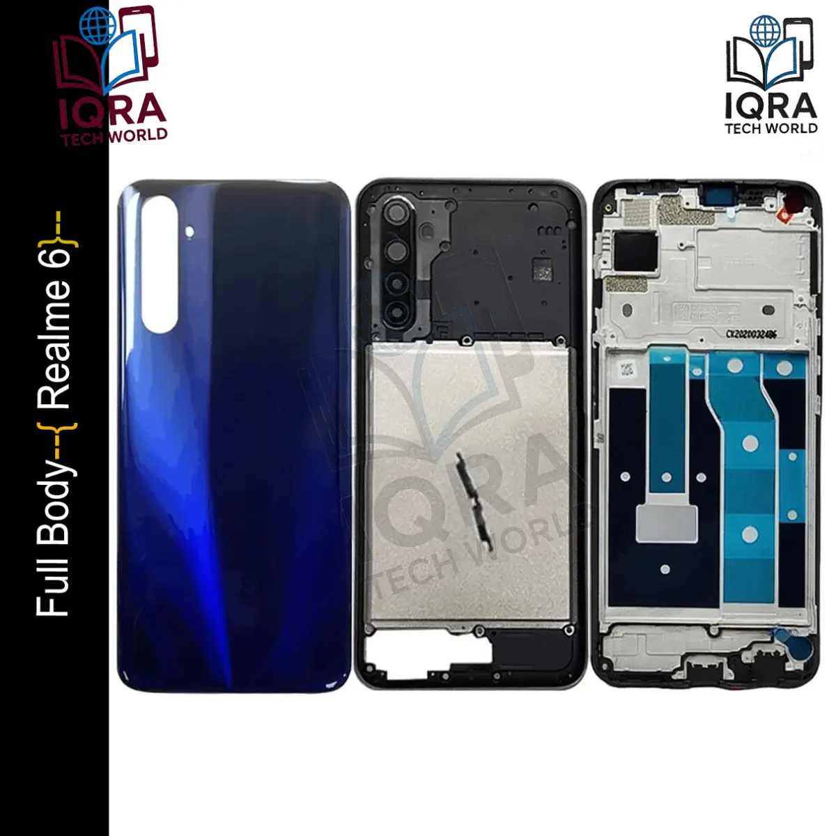 Realme 6 Full Body Housing / Middle Frame Chassis with Back Panel(Blue) Replacement Parts Price in Bangladesh - Mobile.com.bd