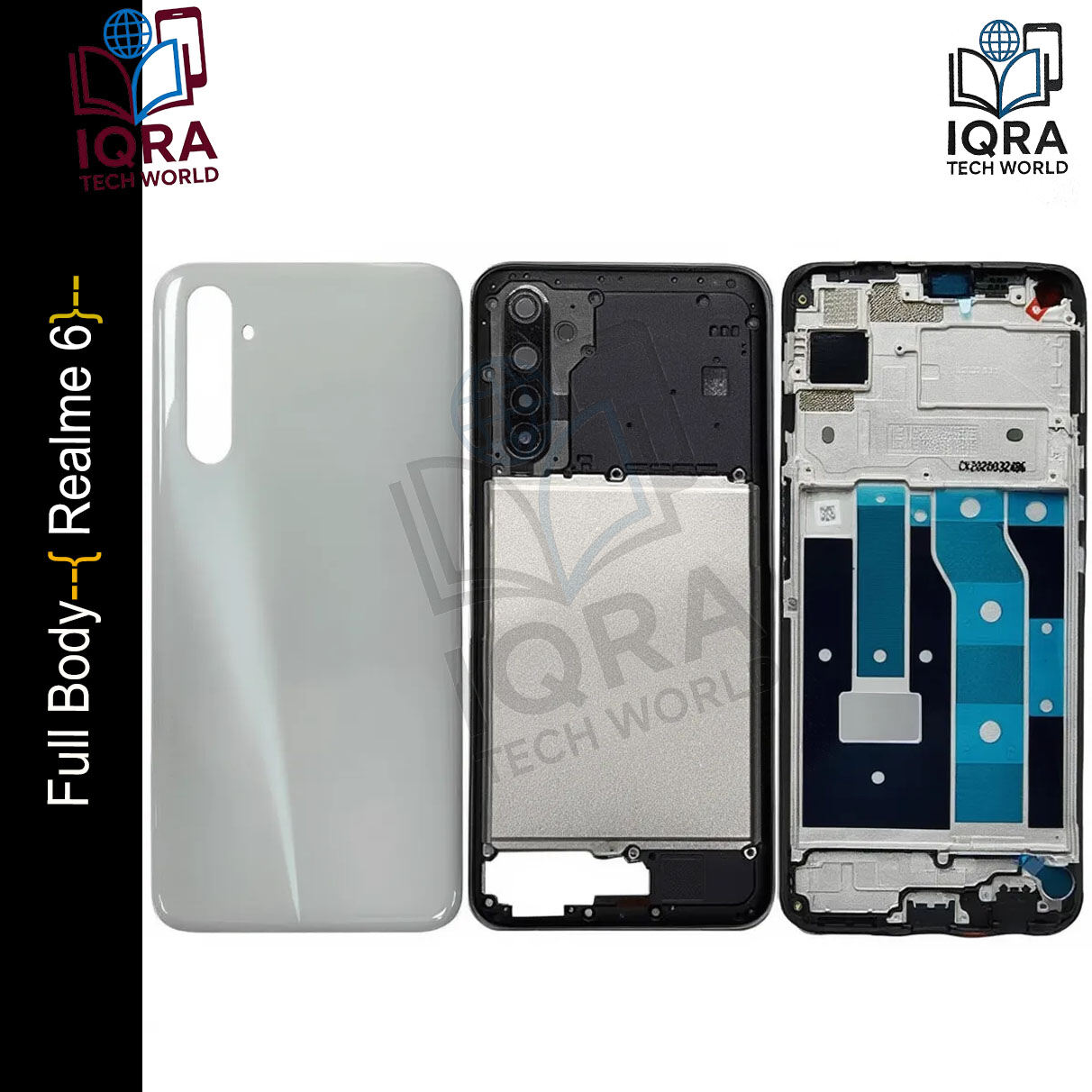 Realme 6 Full Body Housing / Middle Frame Chassis with Back Panel(White) Replacement Parts Price in Bangladesh - Mobile.com.bd