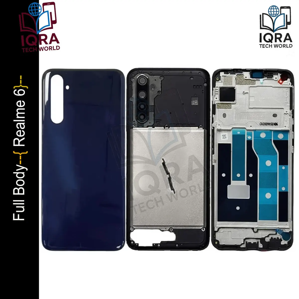 Realme 6 Full Body Housing / Middle Frame Chassis with Back Panel(Black) Replacement Parts Price in Bangladesh - Mobile.com.bd