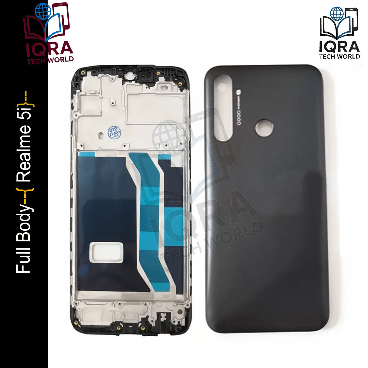Realme 5i Full Body Housing / Middle Frame Chassis with Back Panel(Black) Replacement Parts Price in Bangladesh - Mobile.com.bd