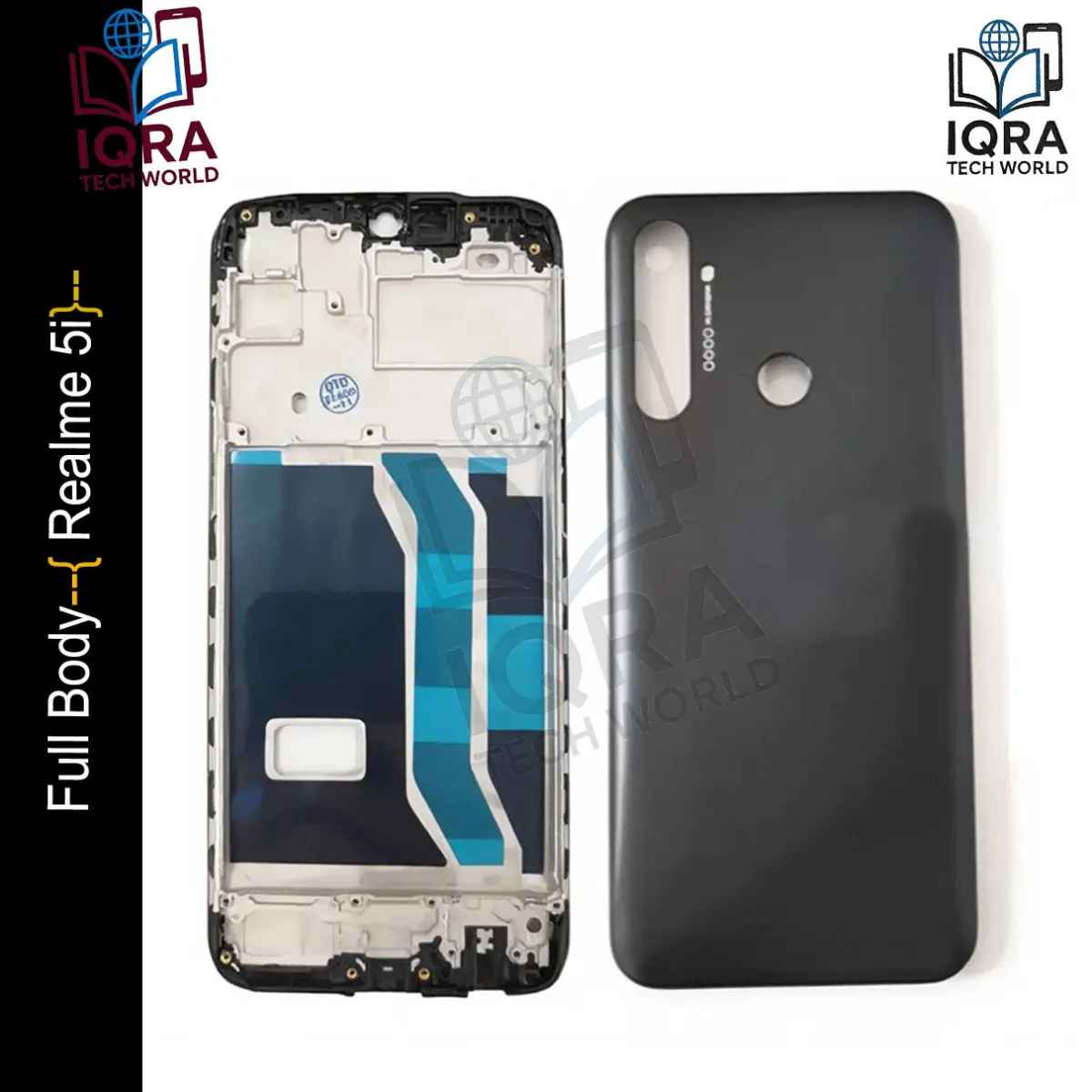Realme 5i Full Body Housing / Middle Frame Chassis with Back Panel(Black) Replacement Parts Price in Bangladesh - Mobile.com.bd