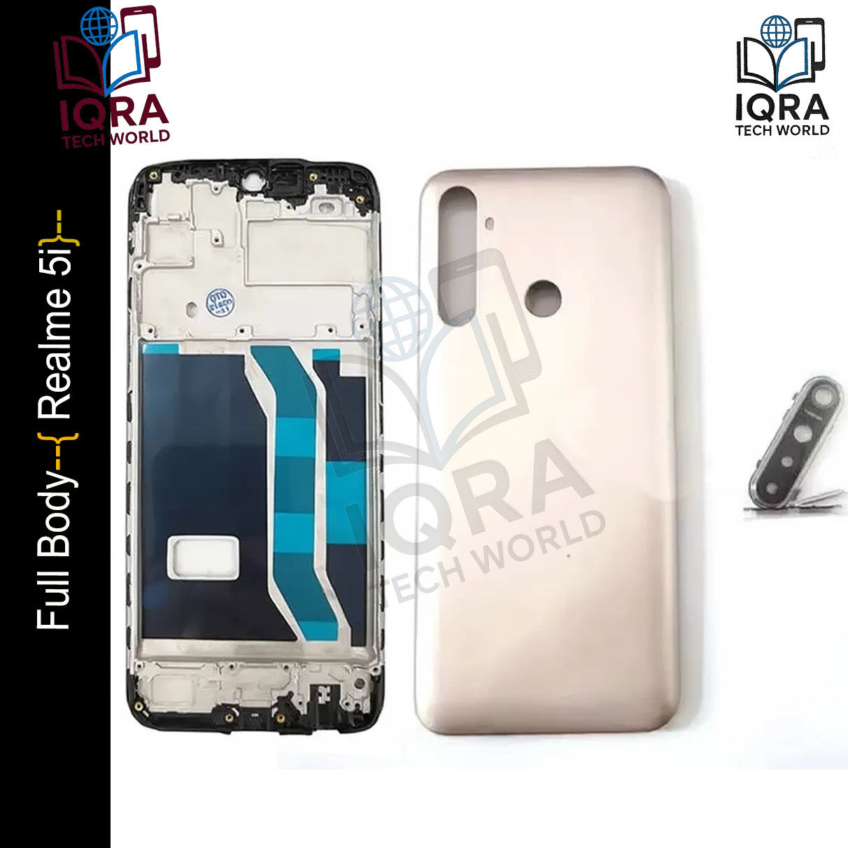 Realme 5i Full Body Housing / Middle Frame Chassis with Back Panel(Gold) Replacement Parts Price in Bangladesh - Mobile.com.bd