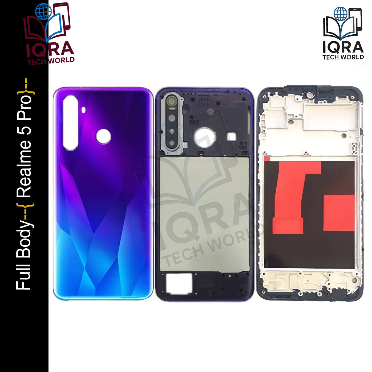Realme 5 Pro Full Body Housing / Middle Frame Chassis with Back Panel(Purple) Replacement Parts Price in Bangladesh - Mobile.com.bd
