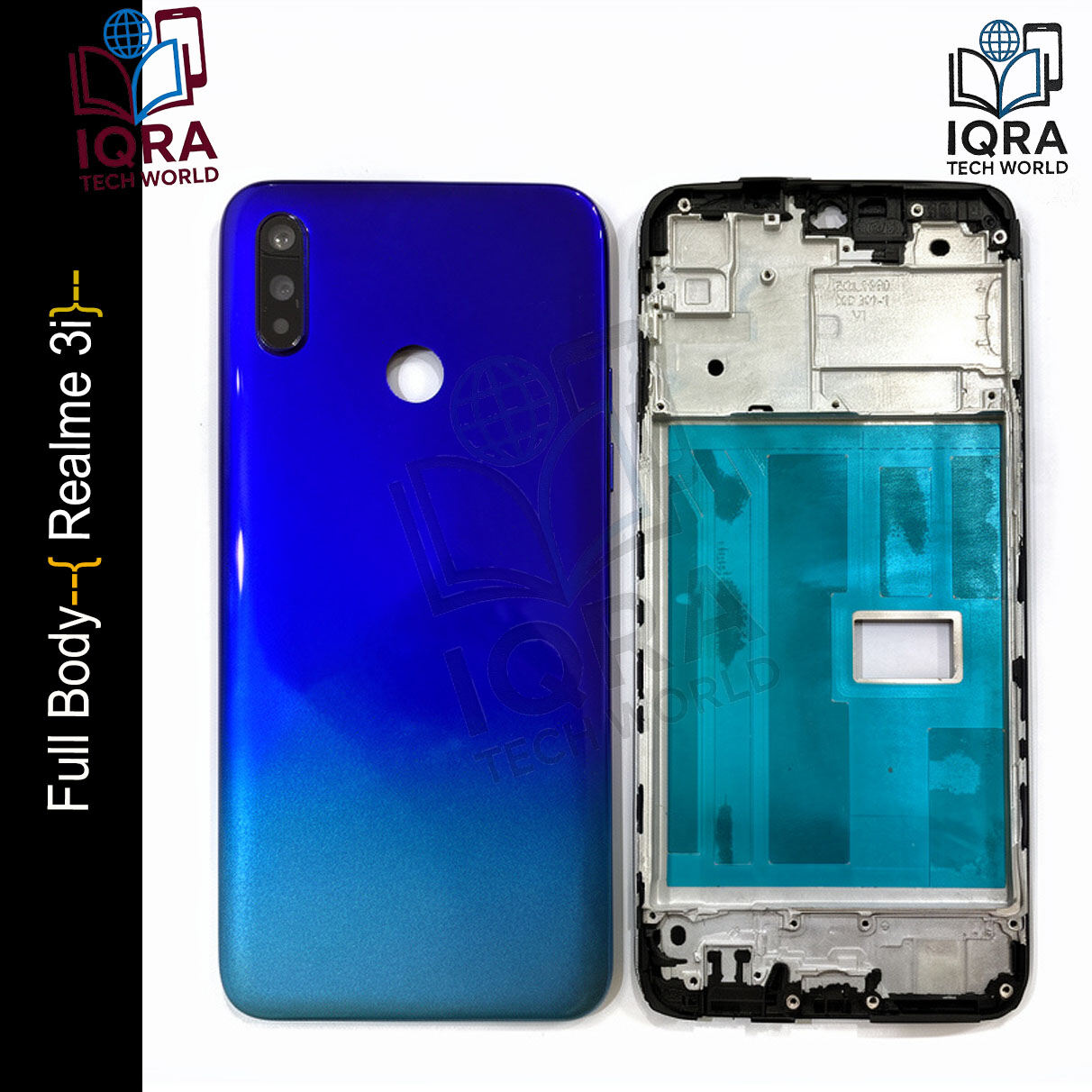 Realme 3i Full Body Housing / Middle Frame Chassis with Back Panel(Blue) Replacement Parts Price in Bangladesh - Mobile.com.bd