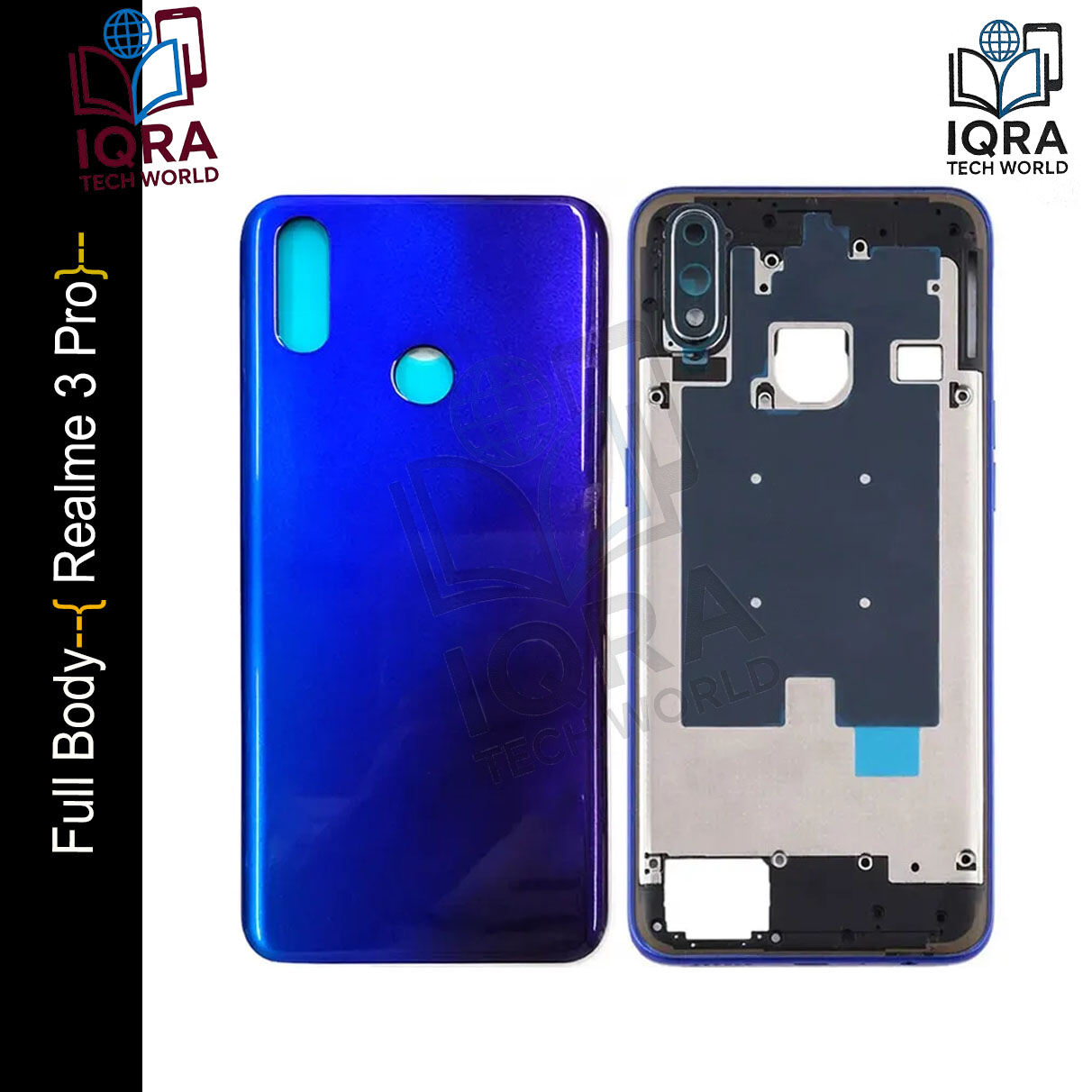 Realme 3 Pro Full Body Housing / Middle Frame Chassis with Back Panel(Blue) Replacement Parts Price in Bangladesh - Mobile.com.bd
