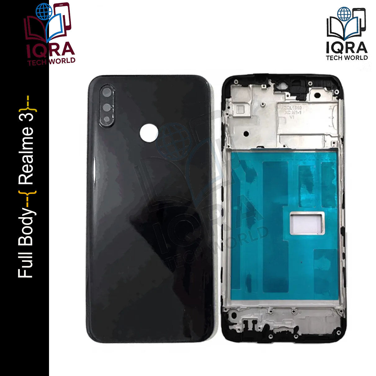 Realme 3 Full Body Housing / Middle Frame Chassis with Back Panel(Black) Replacement Parts Price in Bangladesh - Mobile.com.bd