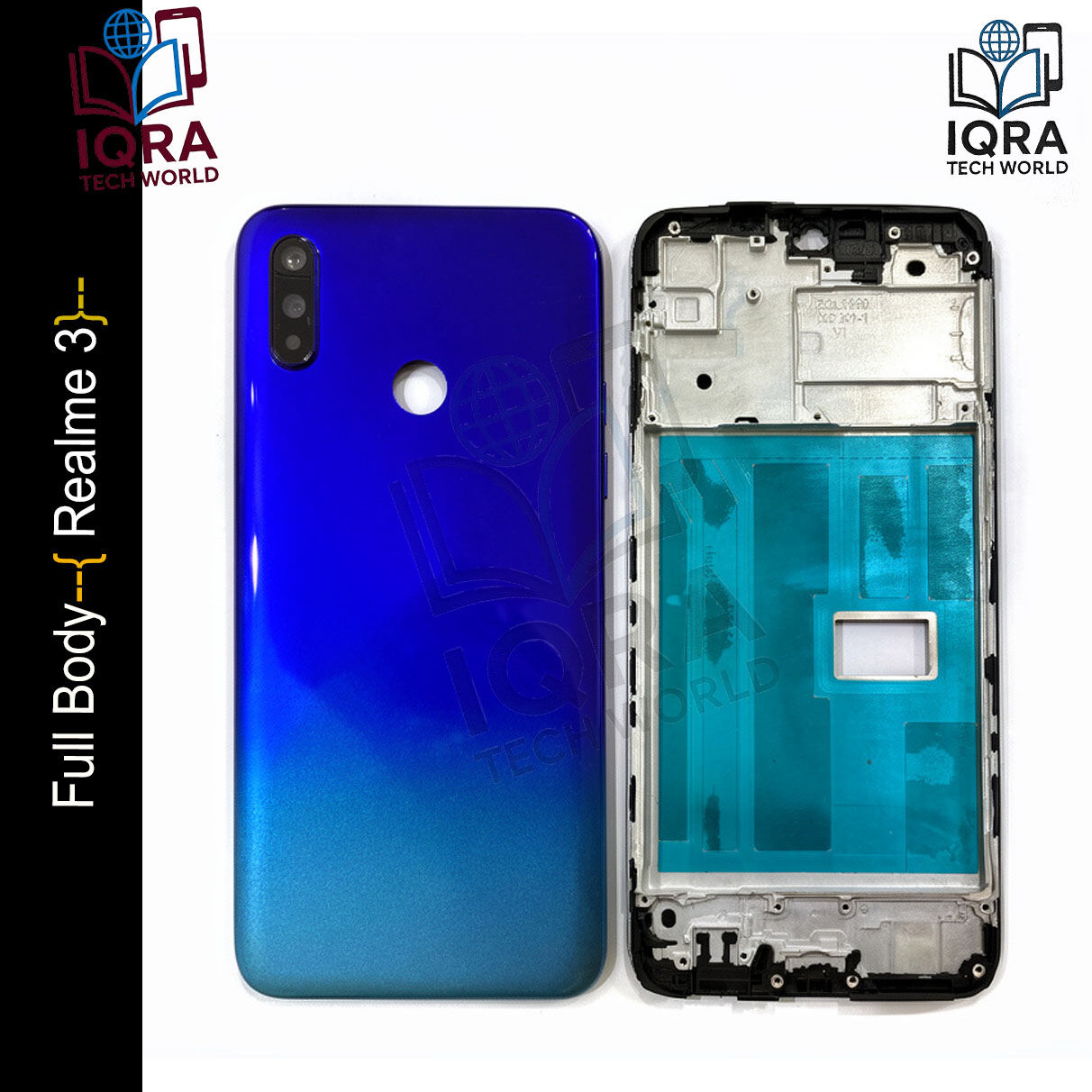 Realme 3 Full Body Housing / Middle Frame Chassis with Back Panel(Blue) Replacement Parts Price in Bangladesh - Mobile.com.bd