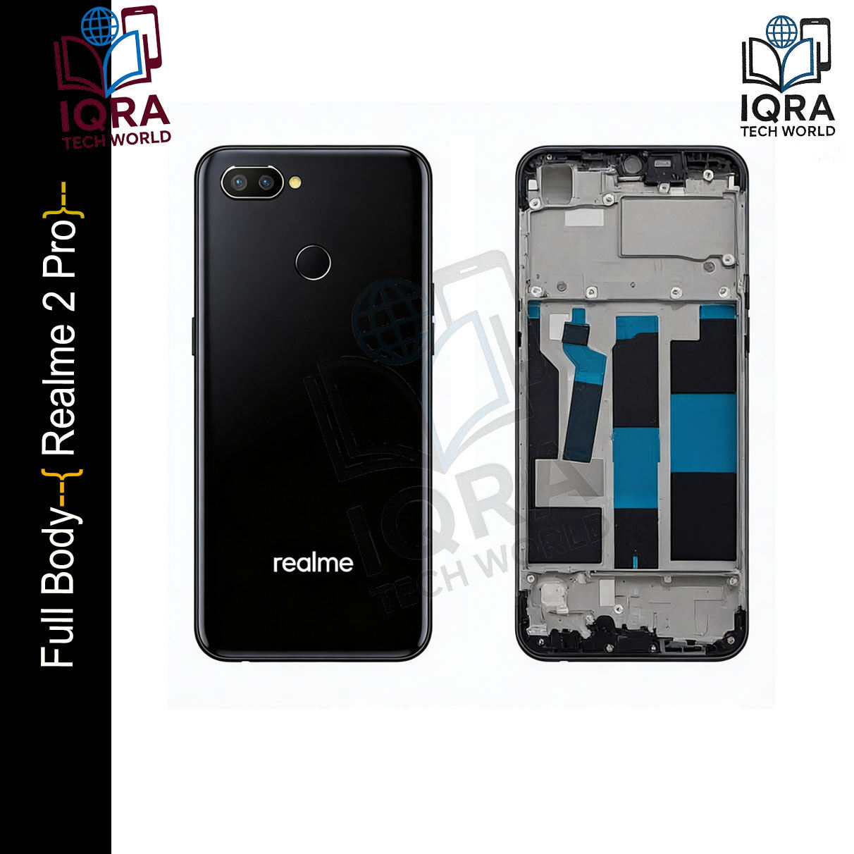 Realme 2 Pro Full Body Housing / Middle Frame Chassis with Back Panel(Black) Replacement Parts Price in Bangladesh - Mobile.com.bd