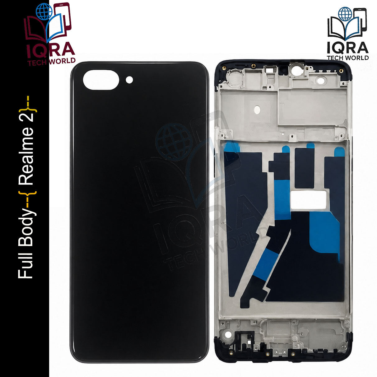 Realme 2 Full Body Housing / Middle Frame Chassis with Back Panel(Black) Replacement Parts Price in Bangladesh - Mobile.com.bd