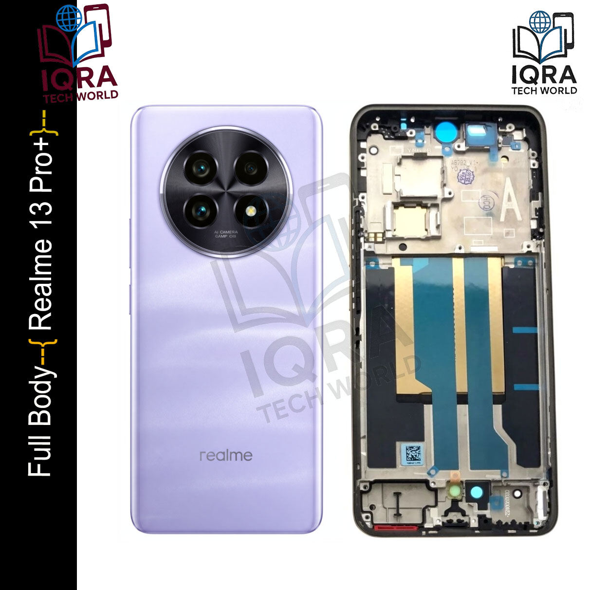 Realme 13 Pro+ Full Body Housing / Middle Frame Chassis with Back Panel(Purple) Replacement Parts Price in Bangladesh - Mobile.com.bd