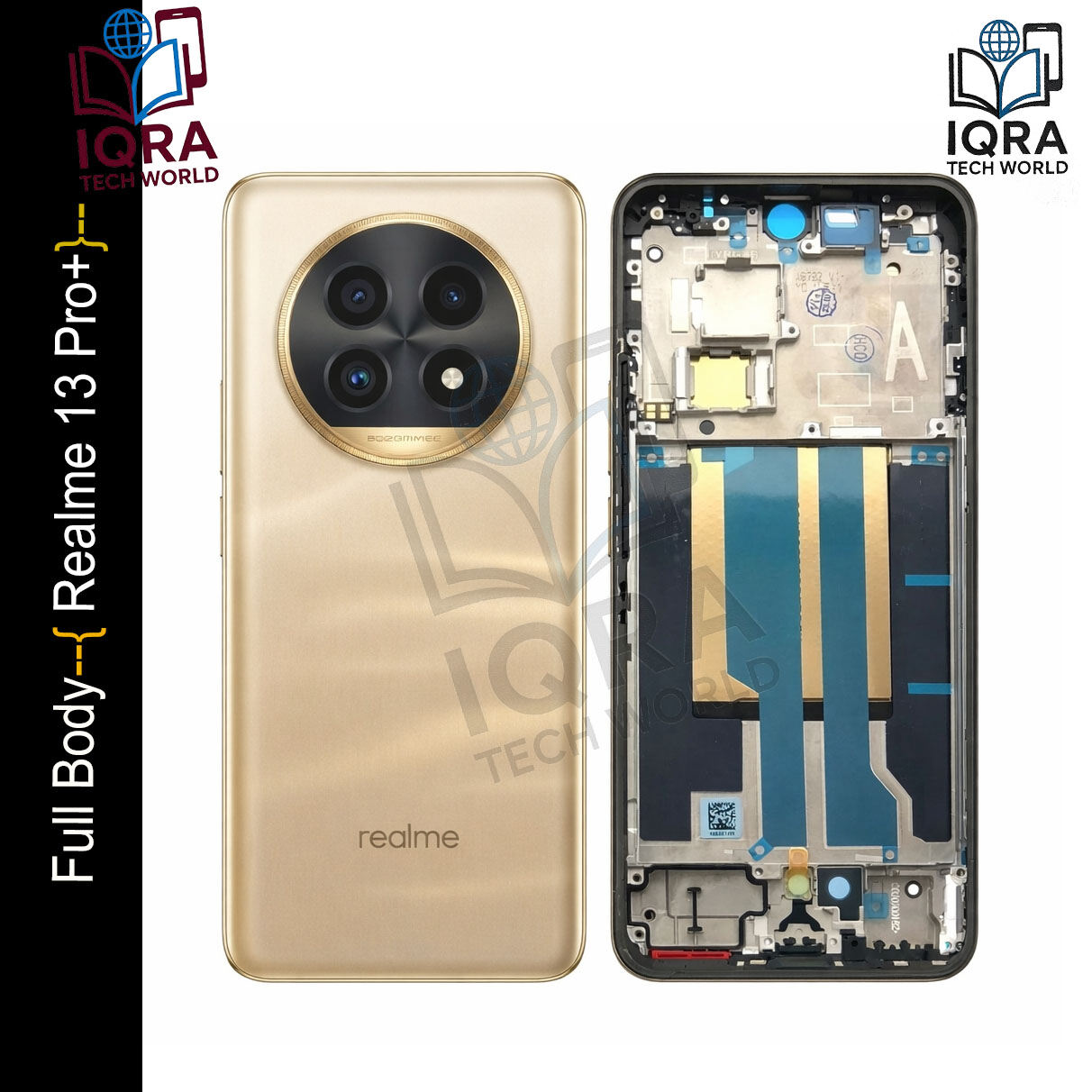 Realme 13 Pro+ Full Body Housing / Middle Frame Chassis with Back Panel(Gold) Replacement Parts Price in Bangladesh - Mobile.com.bd