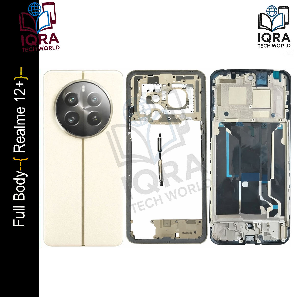 Realme 12+ Full Body Housing / Middle Frame Chassis with Back Panel(Gold) Replacement Parts Price in Bangladesh - Mobile.com.bd