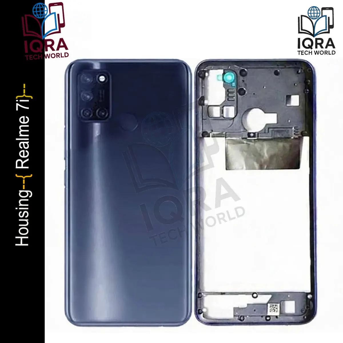 Realme 7i (Backshell) Back Panel with Side Frame Housing(Black) Back Panels & Housings Price in Bangladesh - Mobile.com.bd
