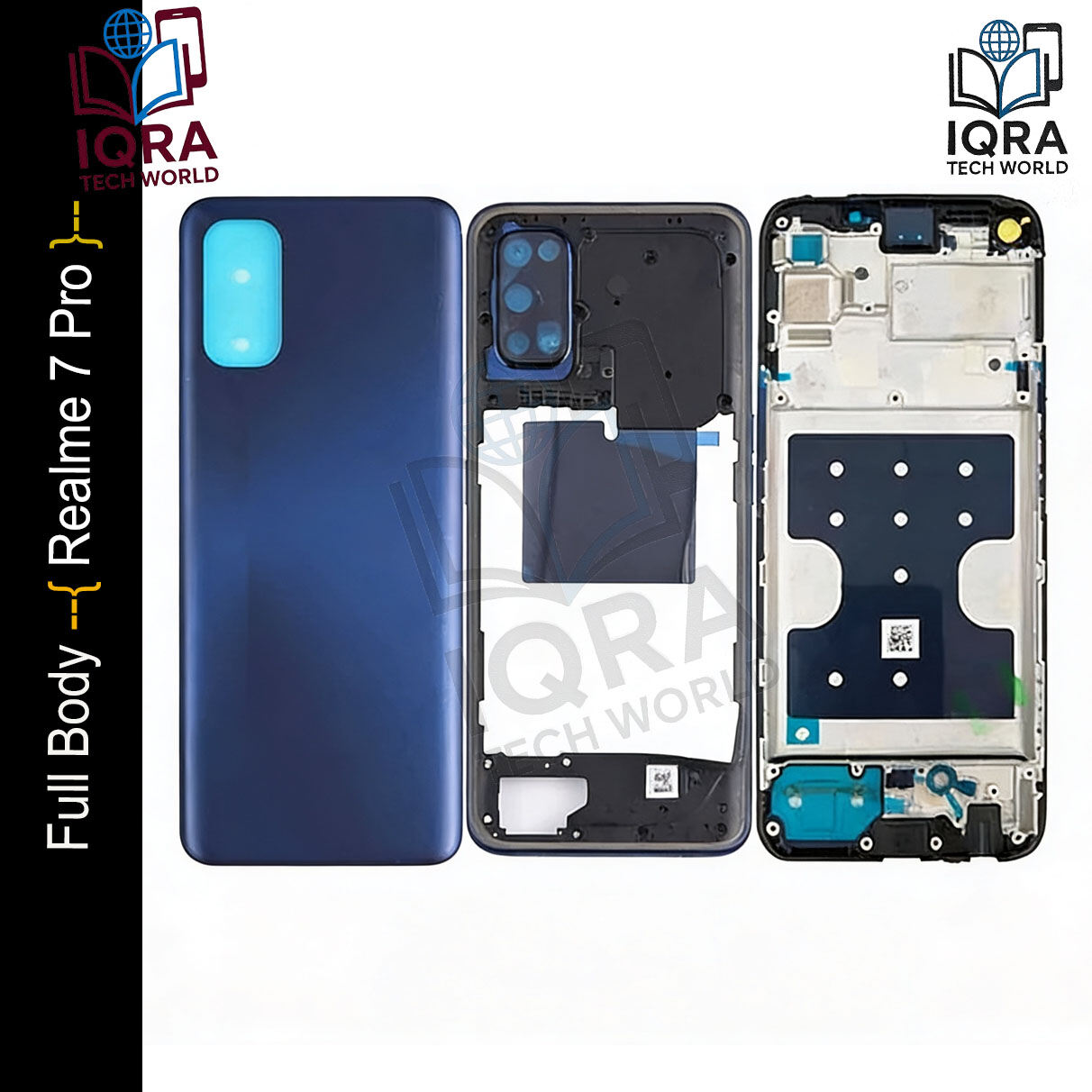 Realme 7 Pro Full Body Housing / Middle Frame Chassis with Back Panel(Blue) Replacement Parts Price in Bangladesh - Mobile.com.bd