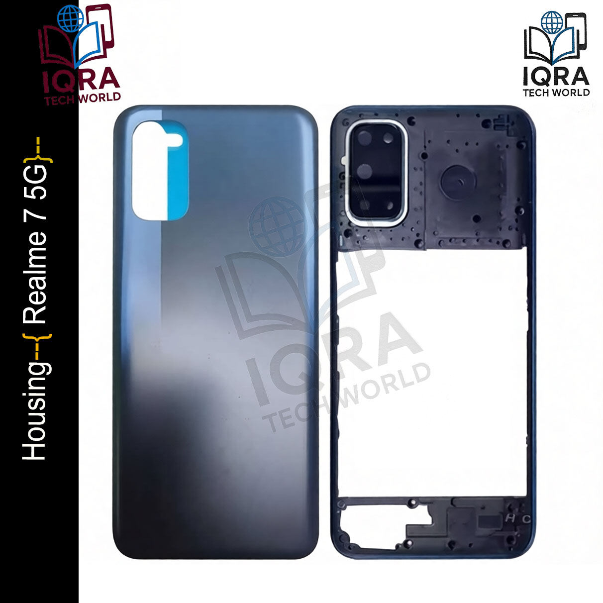 Realme 7 5G (Backshell) Back Panel with Side Frame Housing(Black) Replacement Parts Price in Bangladesh - Mobile.com.bd