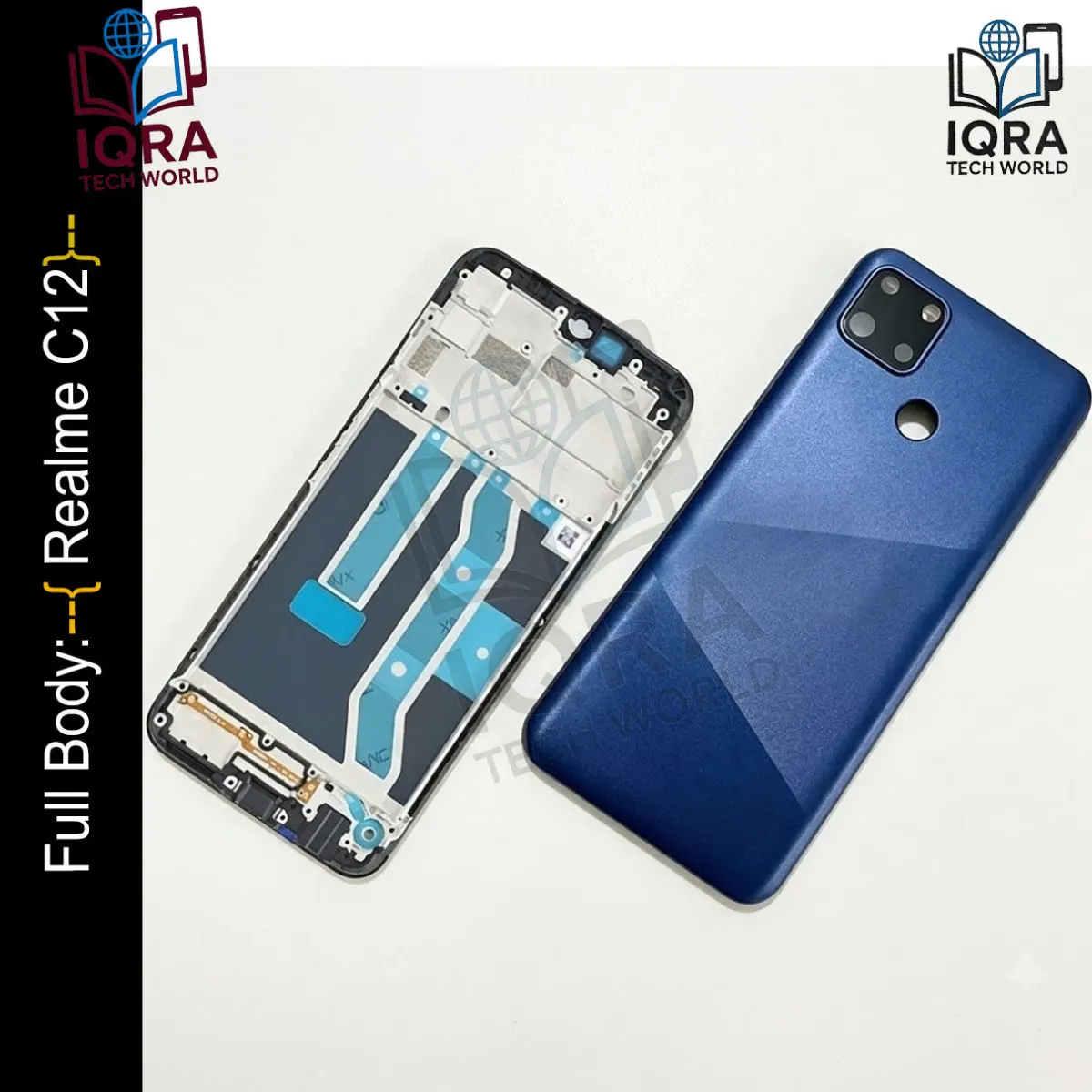 Realme C12 Full Body Housing / Middle Frame Chassis with Back Panel(Blue) Replacement Parts Price in Bangladesh - Mobile.com.bd