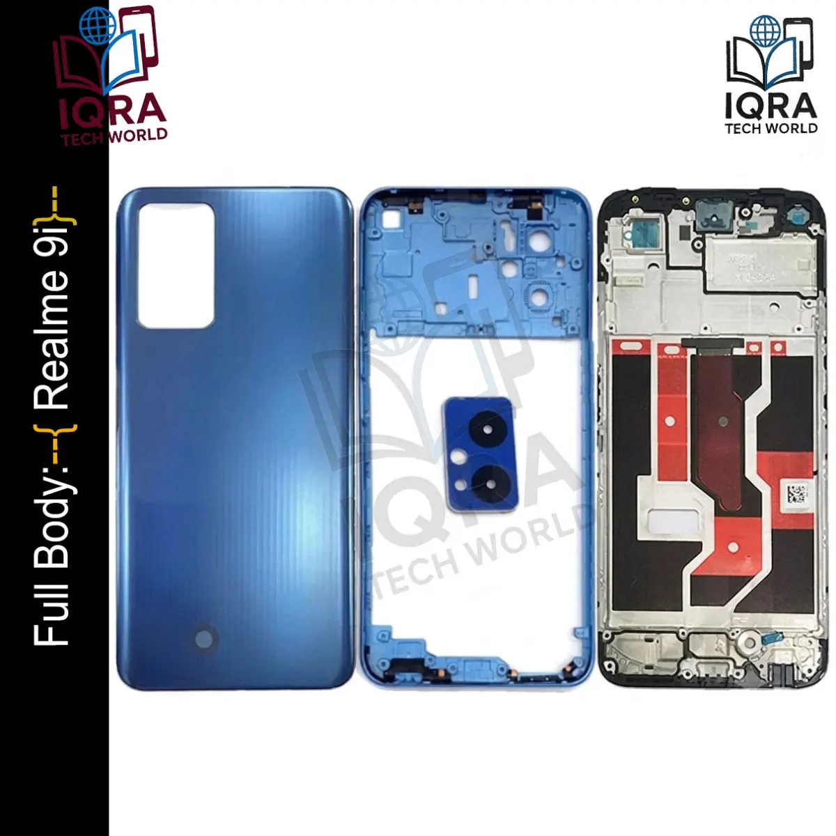 Realme 9i Full Body Housing / Middle Frame Chassis with Back Panel(Blue) Replacement Parts Price in Bangladesh - Mobile.com.bd