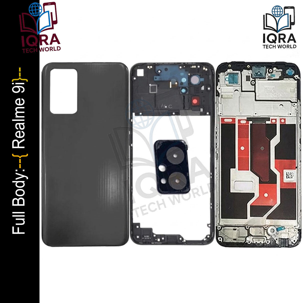 Realme 9i Full Body Housing / Middle Frame Chassis with Back Panel(Black) Replacement Parts Price in Bangladesh - Mobile.com.bd
