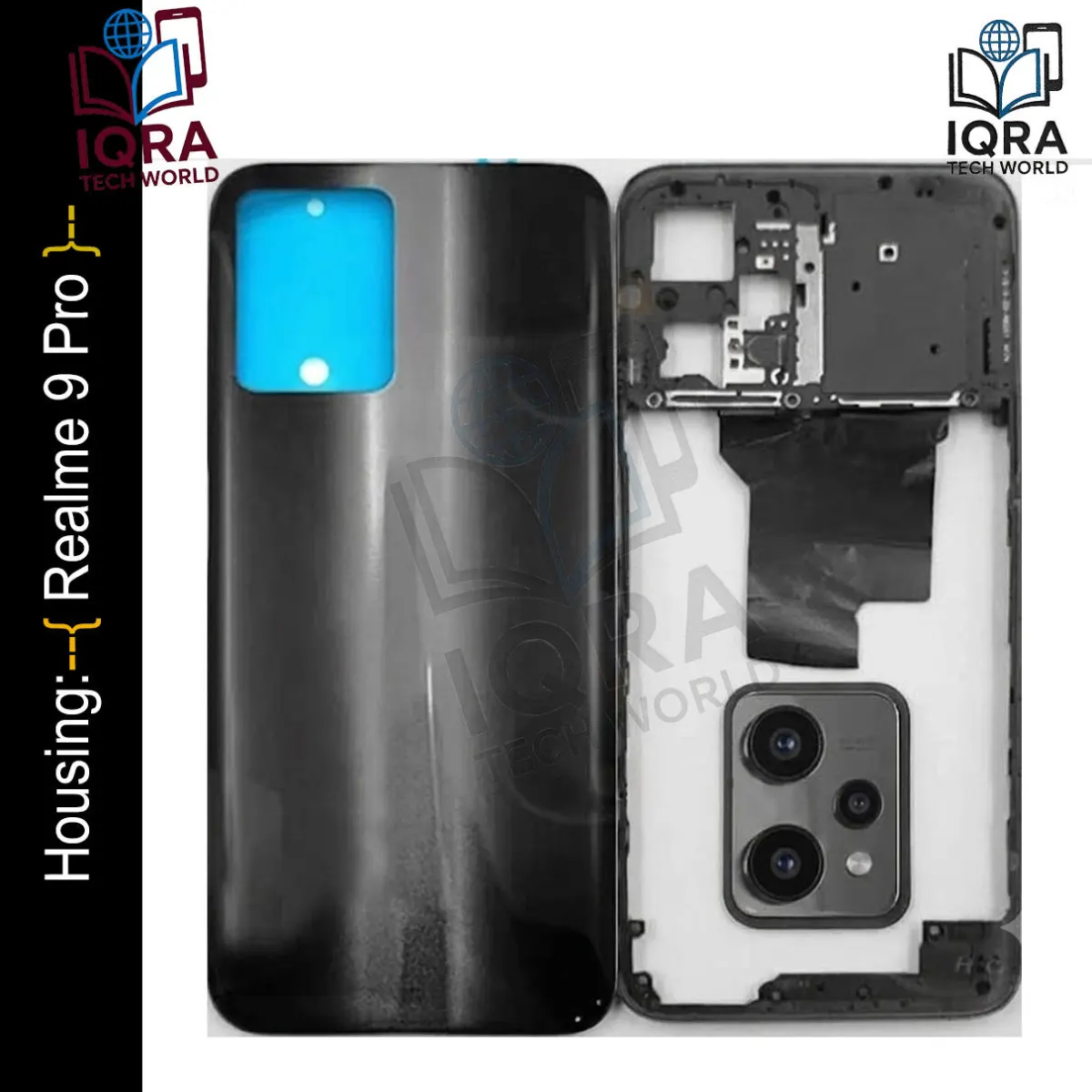 Realme 9 Pro (Backshell) Back Panel with Side Frame Housing(Black) Back Panels & Housings Price in Bangladesh - Mobile.com.bd