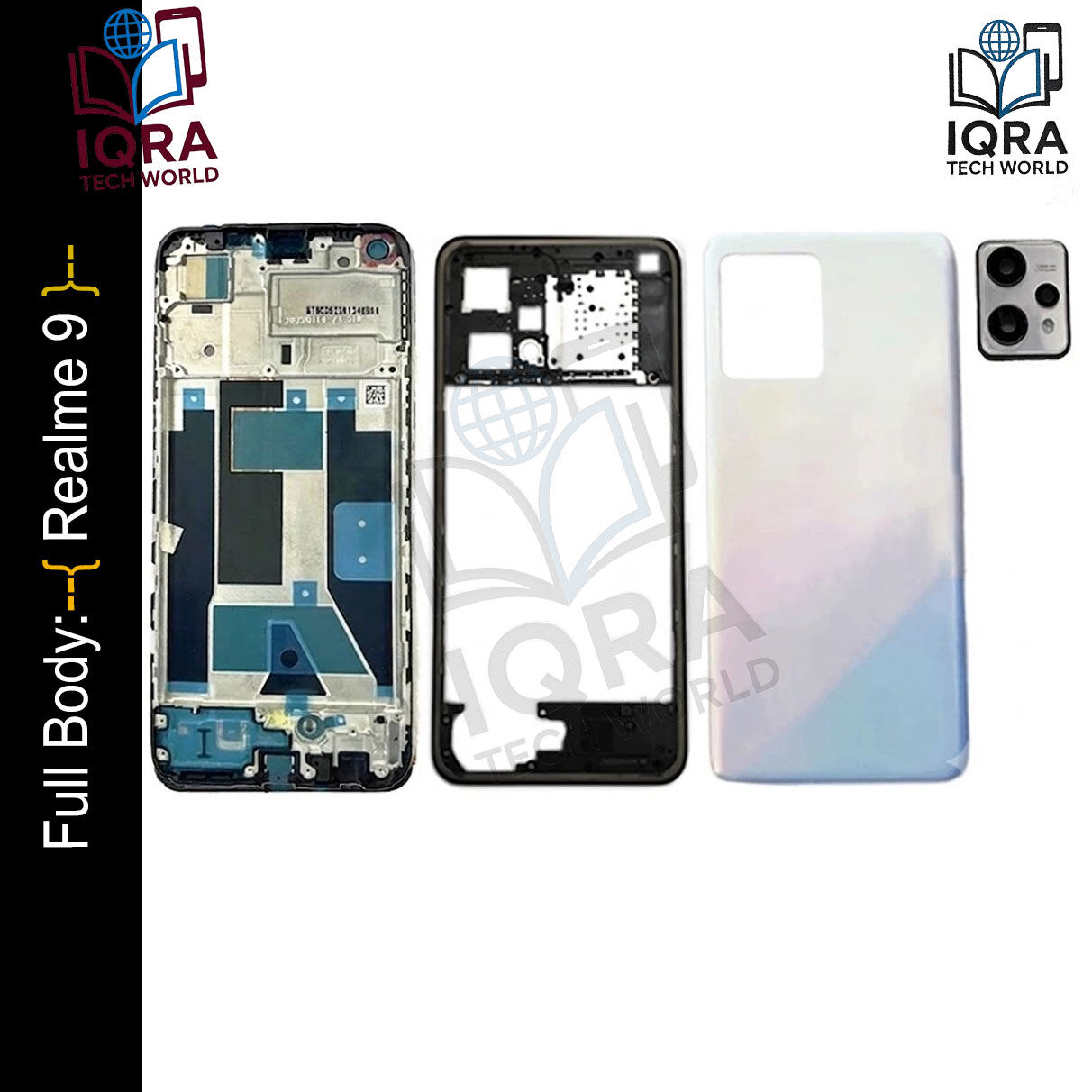 Realme 9 Full Body Housing / Middle Frame Chassis with Back Panel(Whie) Replacement Parts Price in Bangladesh - Mobile.com.bd