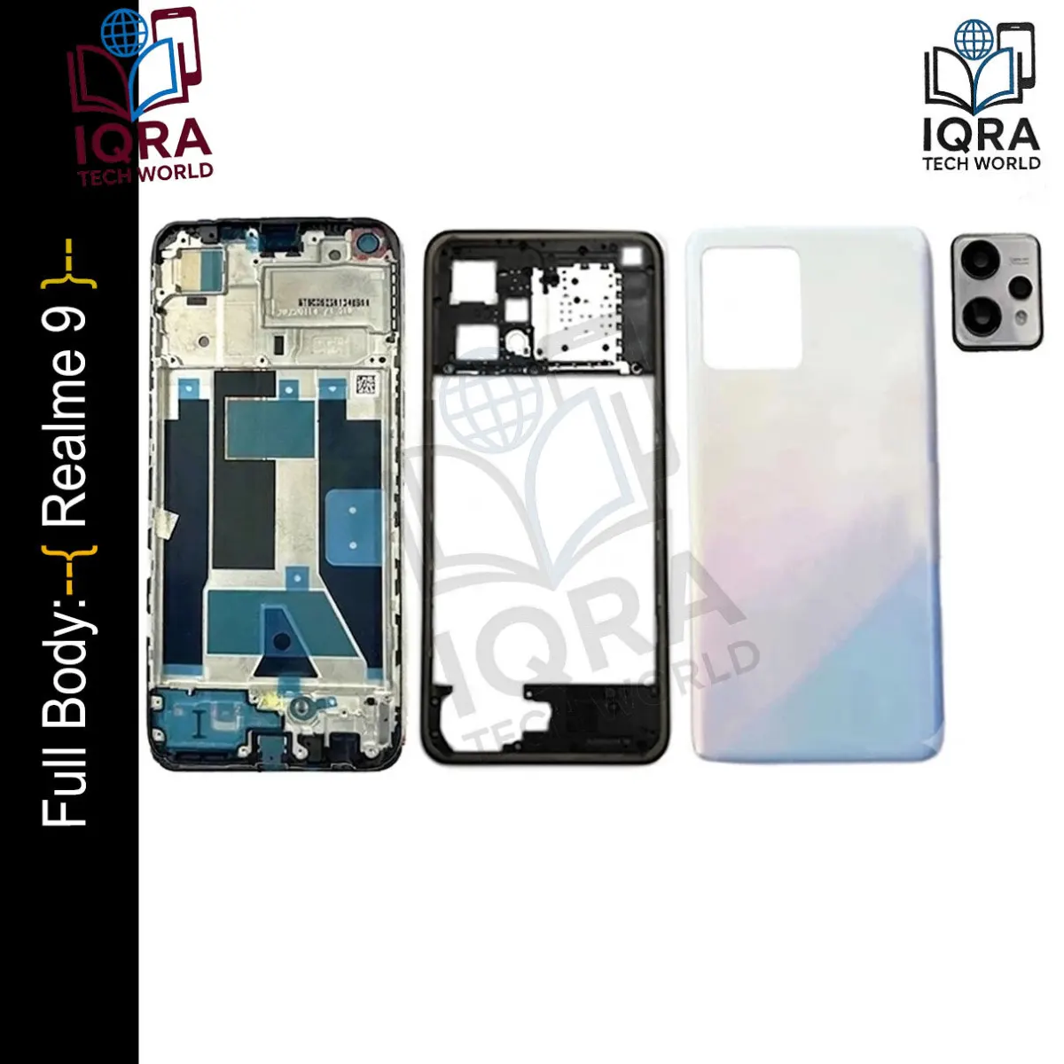 Realme 9 Full Body Housing / Middle Frame Chassis with Back Panel(Whie) Replacement Parts Price in Bangladesh - Mobile.com.bd