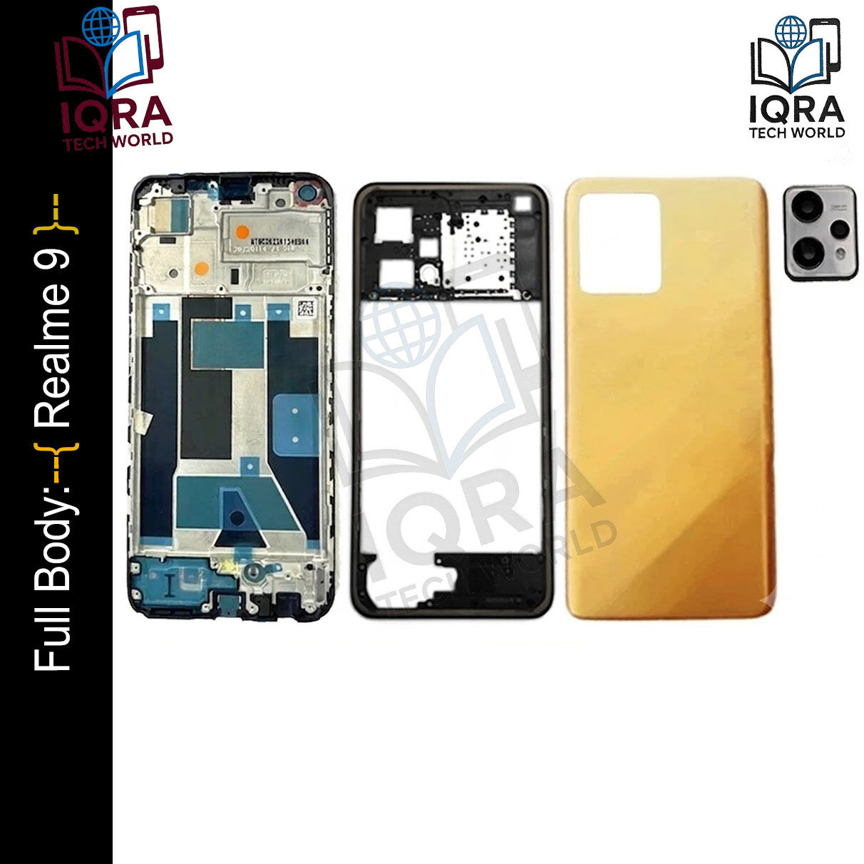 Realme 9 Full Body Housing / Middle Frame Chassis with Back Panel(Gold) Replacement Parts Price in Bangladesh - Mobile.com.bd