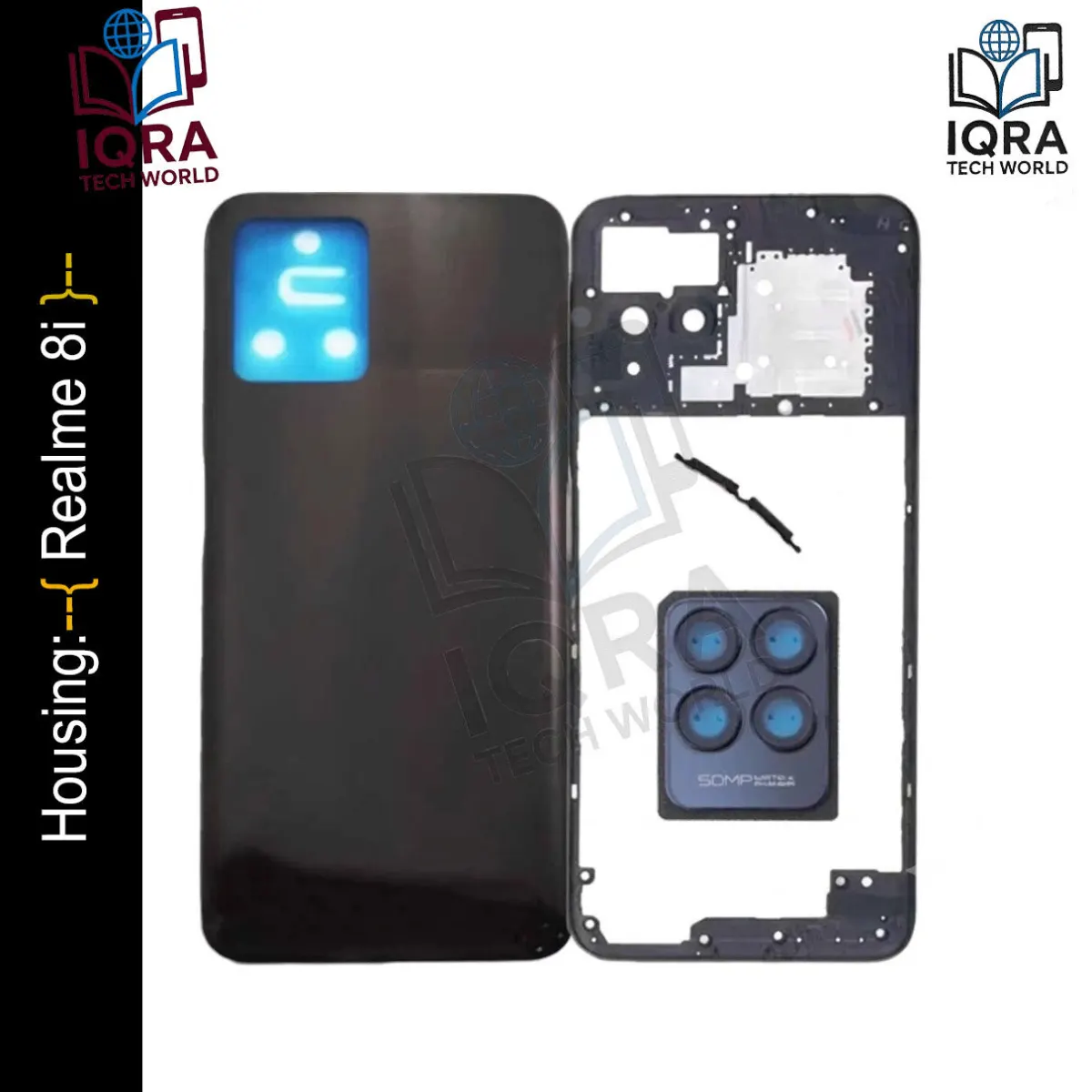 Realme 8i(Backshell) Back Panel with Side Frame Housing(Black) Back Panels & Housings Price in Bangladesh - Mobile.com.bd
