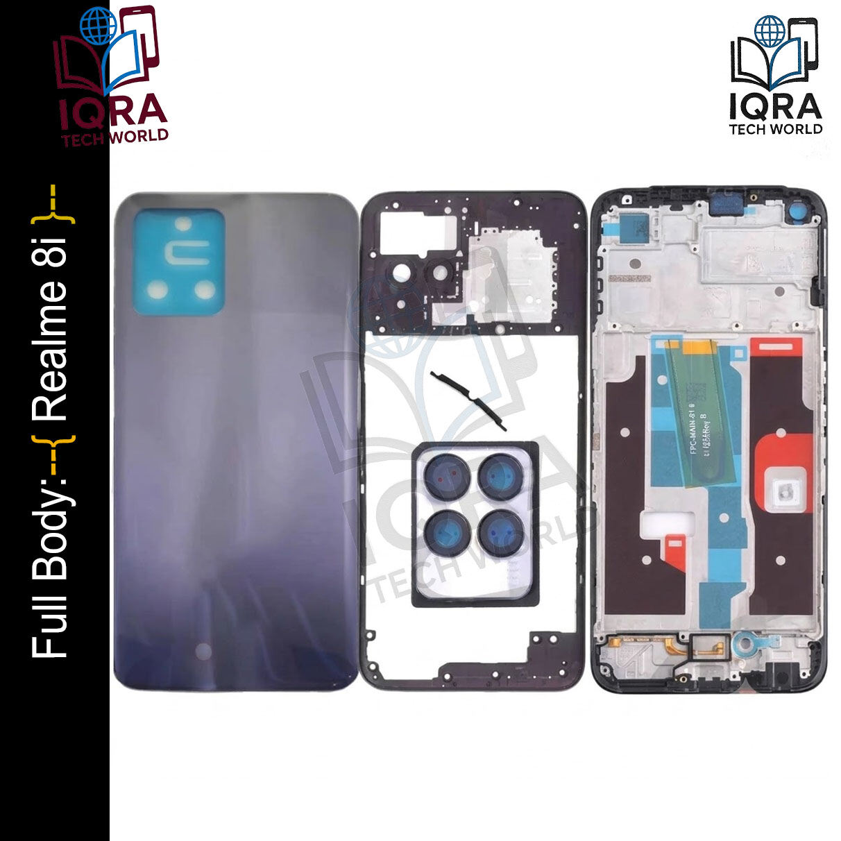 Realme 8i Full Body Housing / Middle Frame Chassis with Back Panel(Purple) Replacement Parts Price in Bangladesh - Mobile.com.bd