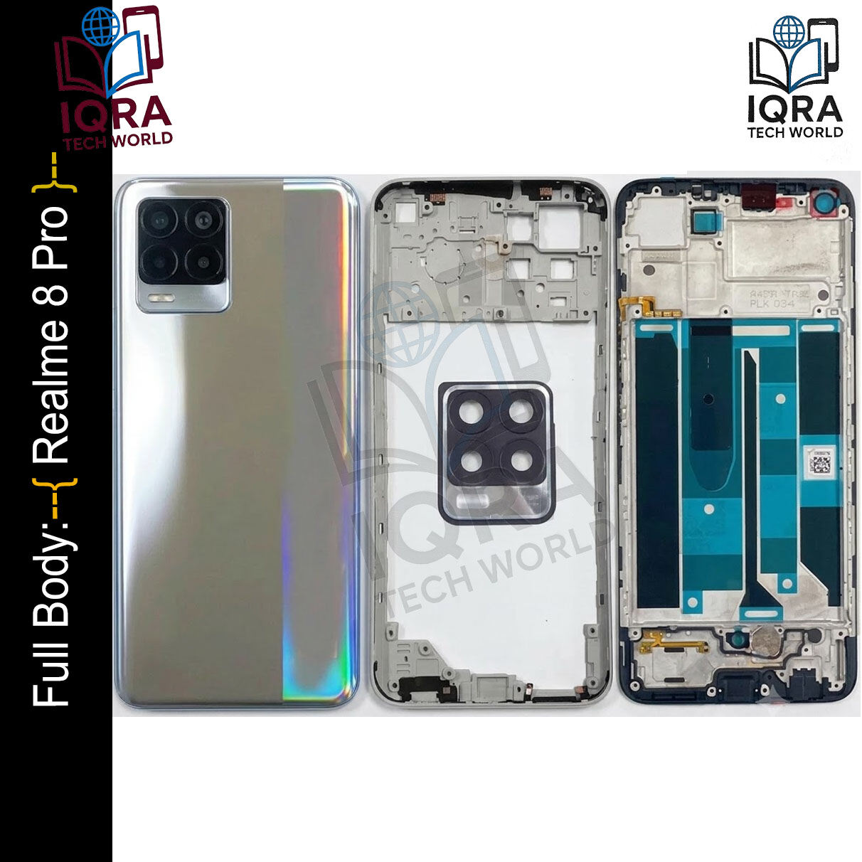 Realme 8 Pro Full Body Housing / Middle Frame Chassis with Back Panel(Silver) Replacement Parts Price in Bangladesh - Mobile.com.bd
