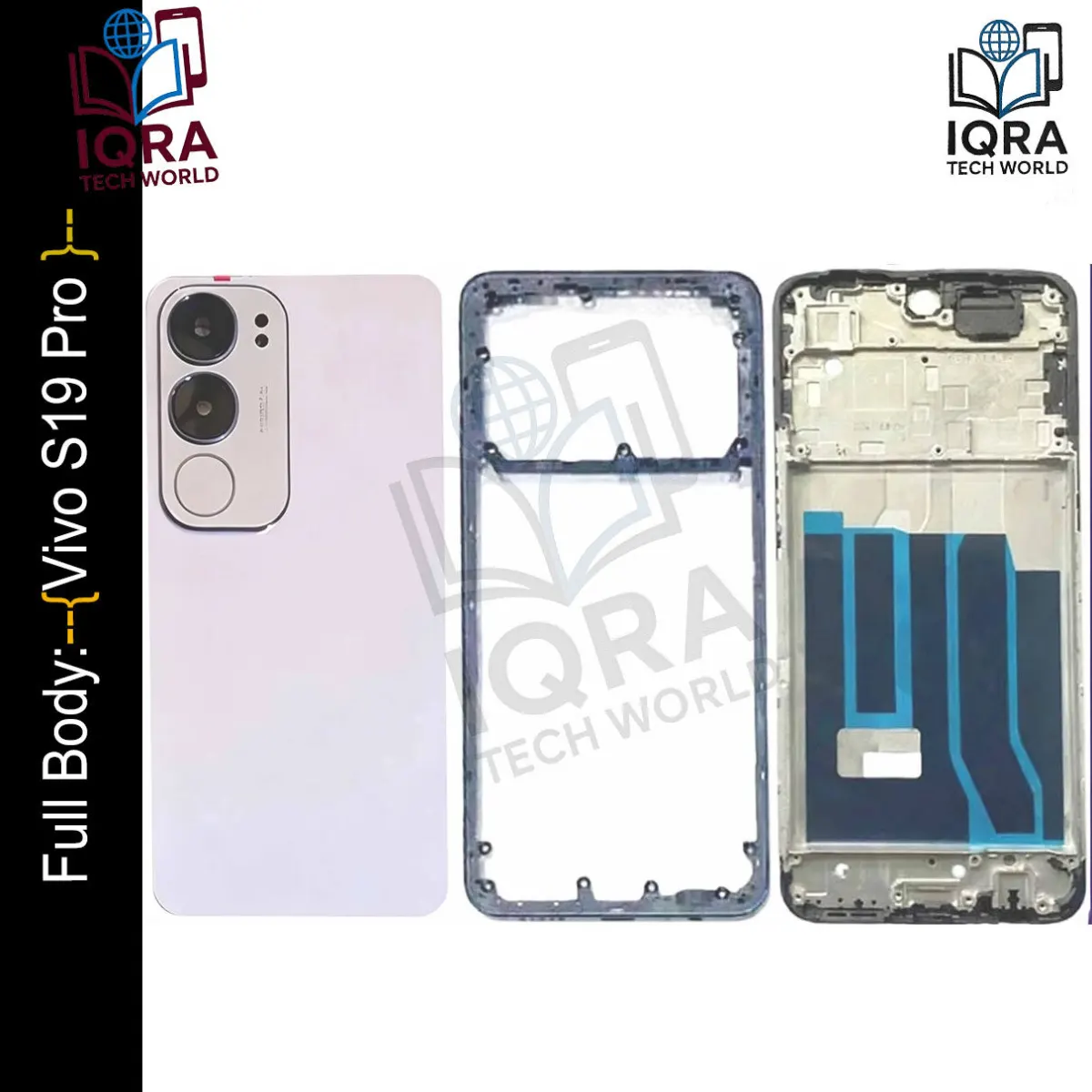 Vivo S19 Pro Full Body Housing / Middle Frame Chassis with Back Panel(Silver) Replacement Parts Price in Bangladesh - Mobile.com.bd