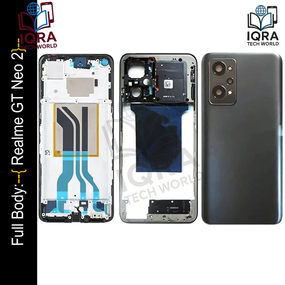 Realme GT Neo 2 Full Body Housing / Middle Frame Chassis with Back Panel(Black) Replacement Parts Price in Bangladesh - Mobile.com.bd