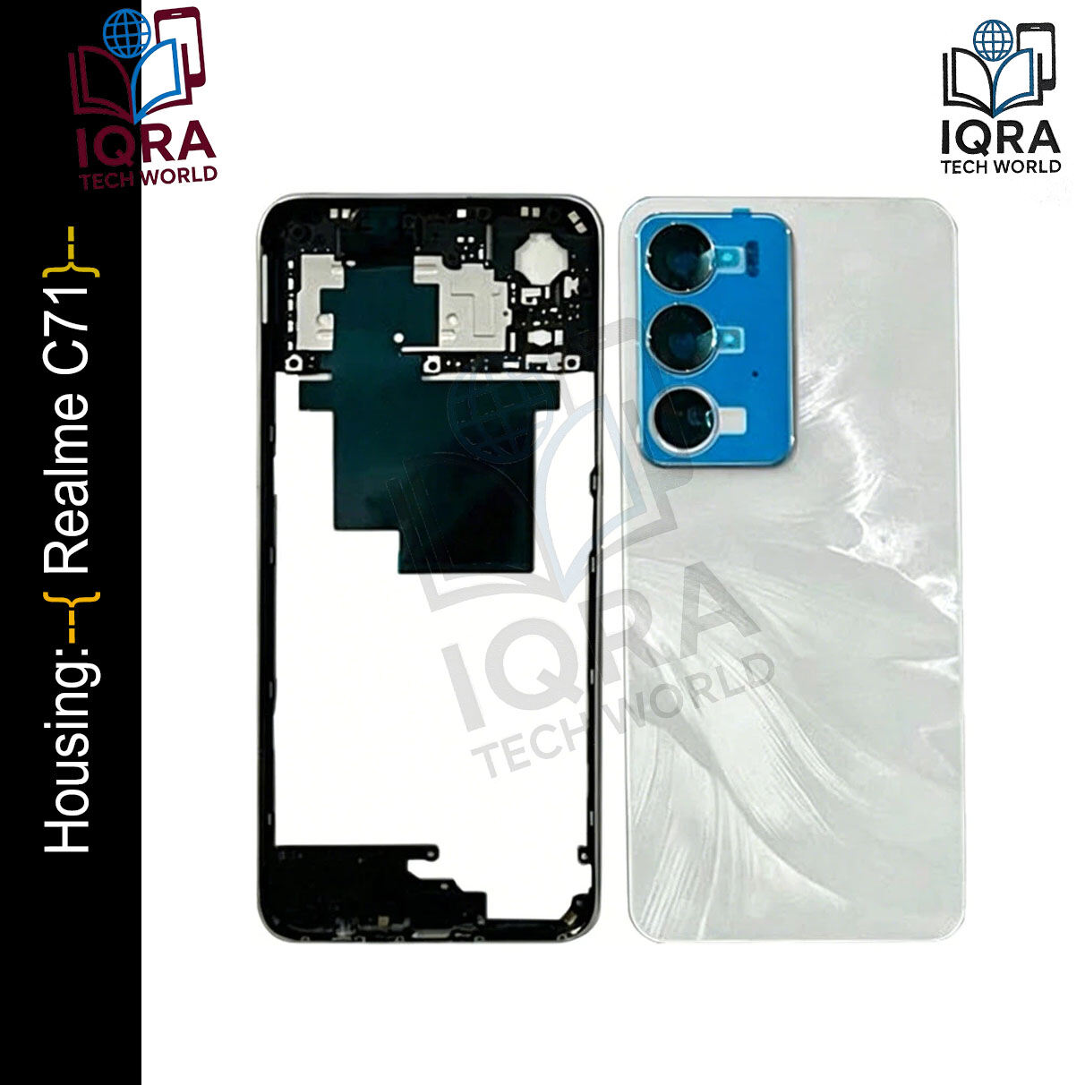 Realme C71 (Backshell) Back Panel with Side Frame Housing(White) Replacement Parts Price in Bangladesh - Mobile.com.bd