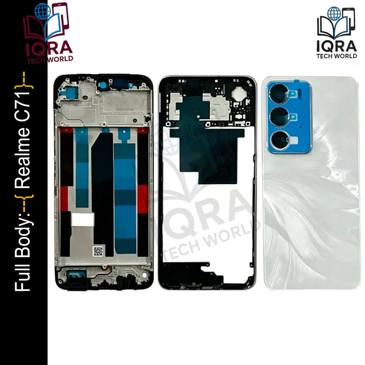Realme C71 Full Body Housing / Middle Frame Chassis with Back Panel(White) Replacement Parts Price in Bangladesh - Mobile.com.bd