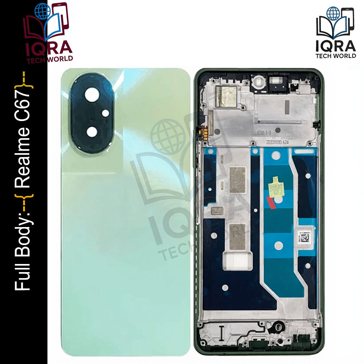 Realme C67 Full Body Housing / Middle Frame Chassis with Back Panel(Green) Replacement Parts Price in Bangladesh - Mobile.com.bd