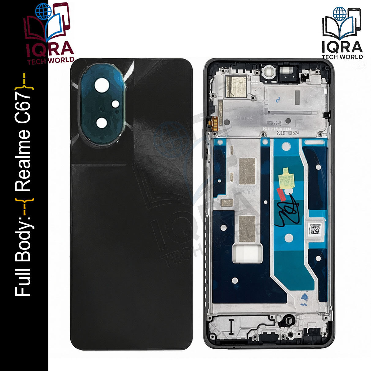 Realme C67 Full Body Housing / Middle Frame Chassis with Back Panel(Black) Replacement Parts Price in Bangladesh - Mobile.com.bd