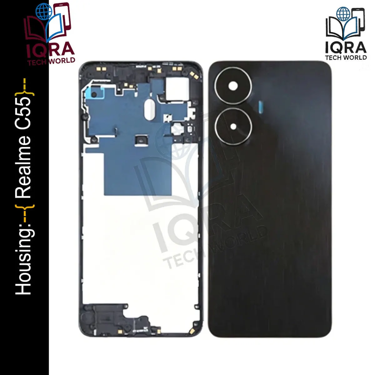 Realme C55 (Backshell) Back Panel with Side Frame Housing(Black) Back Panels & Housings Price in Bangladesh - Mobile.com.bd